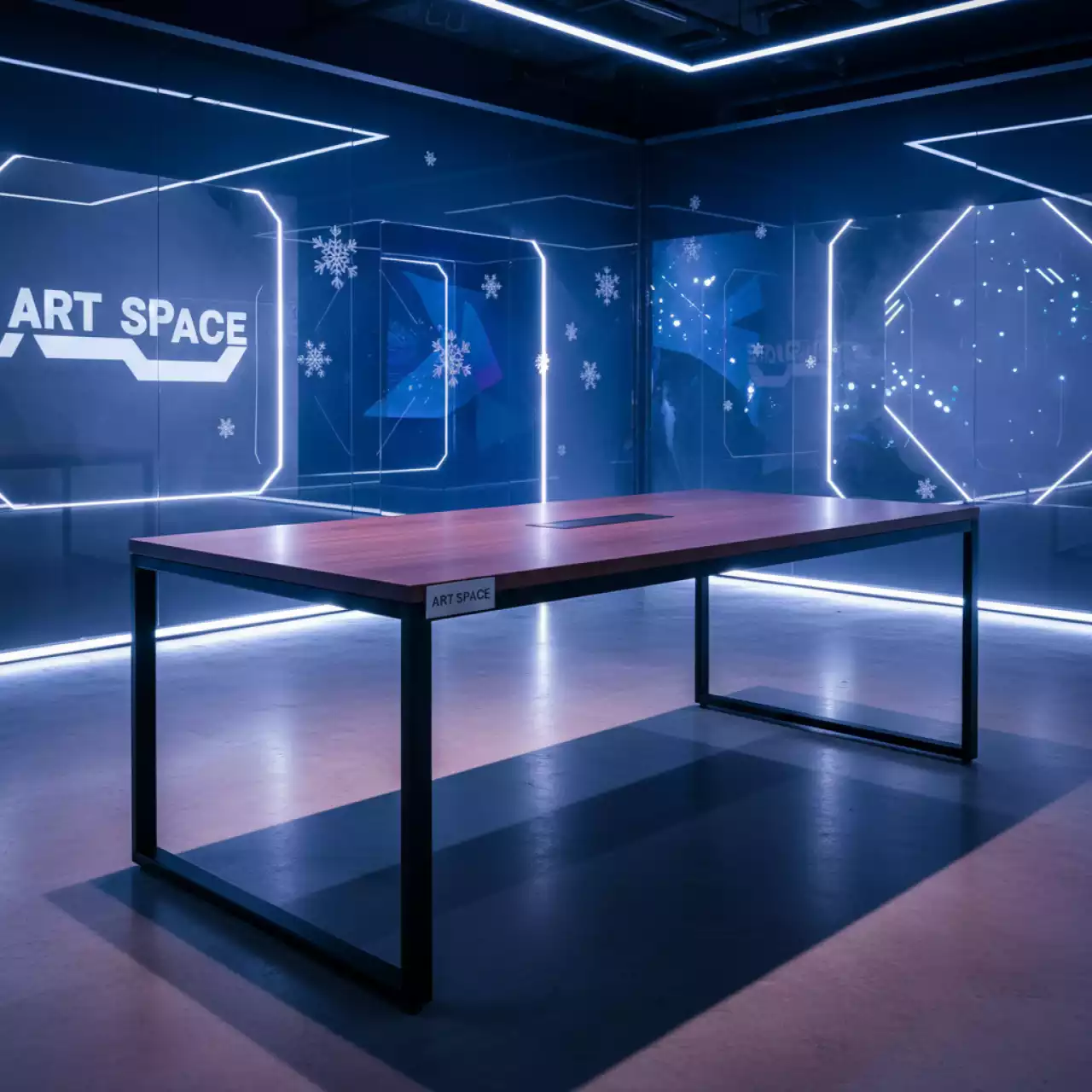 Аренда Стол Лидер 1 1200х800 мм венге каркас черный в МФК «Горный» — ART SPACE