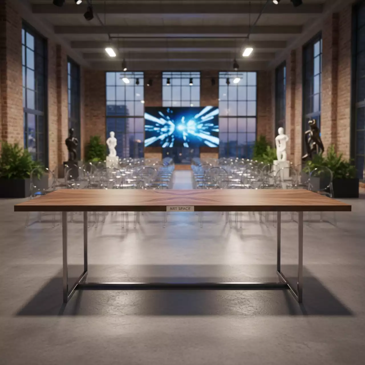 Аренда Стол Лидер 1 1200х800 орех серебро в Bridge Resort — ART SPACE