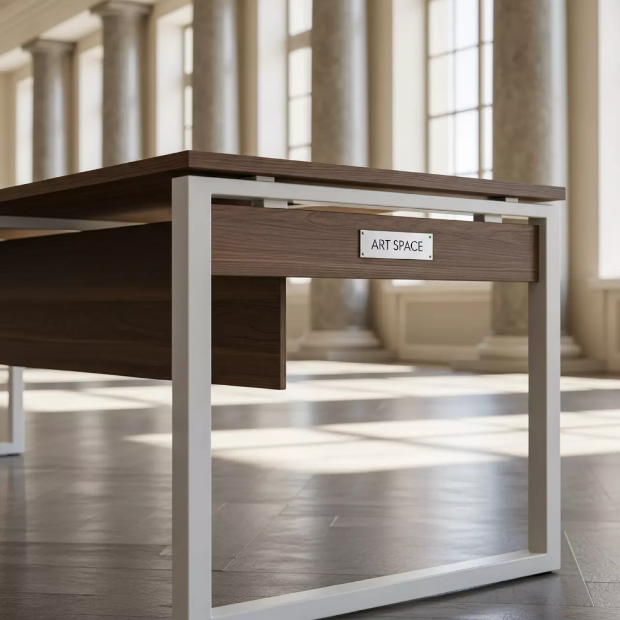 Аренда Стол Лидер 1 1200х800 венге каркас белый в Зале органной и камерной музыки — ART SPACE