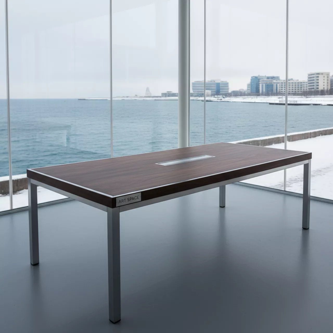 Аренда Стол Лидер 1 1300х800 орех серебро кромка ПВХ на Имеретинской набережной — ART SPACE