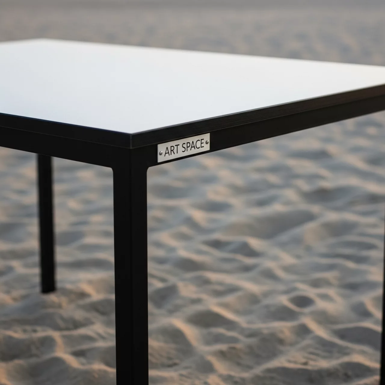 Аренда Стол Лидер 1 1500х800 белый черный кромка ПВХ на пляже «Маяк» — ART SPACE
