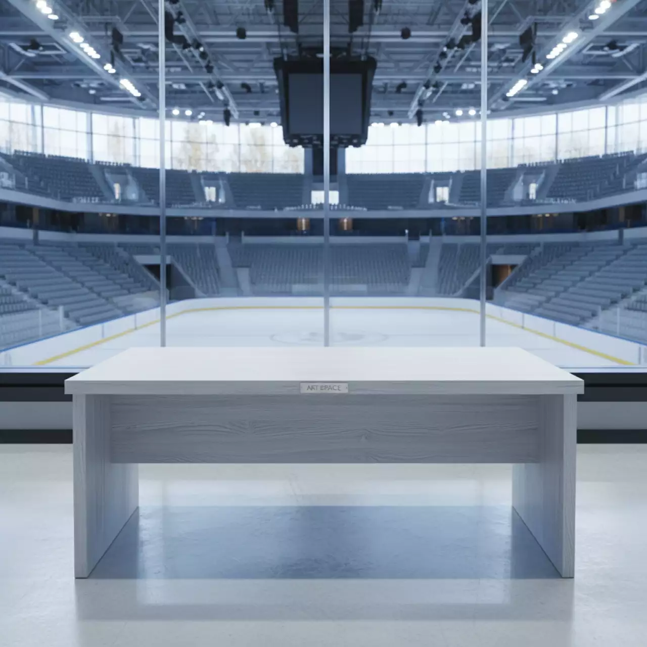 Аренда Стол Лидер 1 1500х800 мм белый орех кромка ПВХ в ледовом дворце «Большой» — ART SPACE