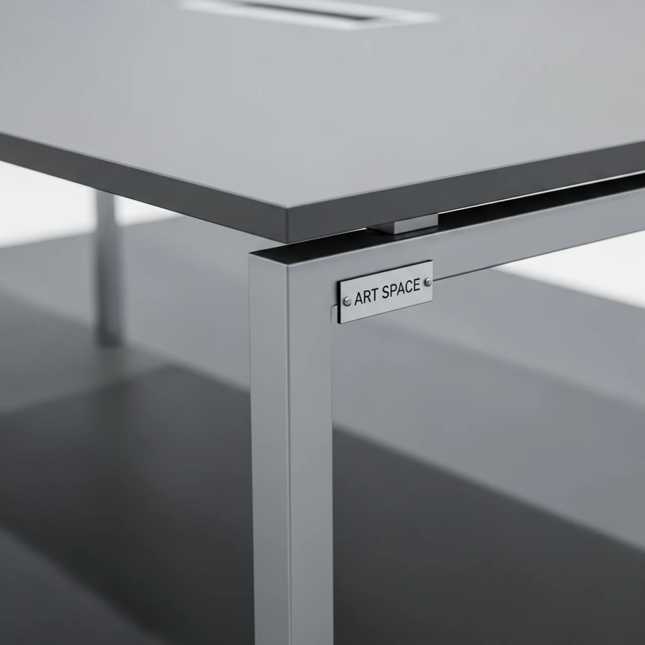 Аренда Стол Лидер 1 1500х800 мм серый серебро кромка ПВХ без отбойников в Red Arena — ART SPACE