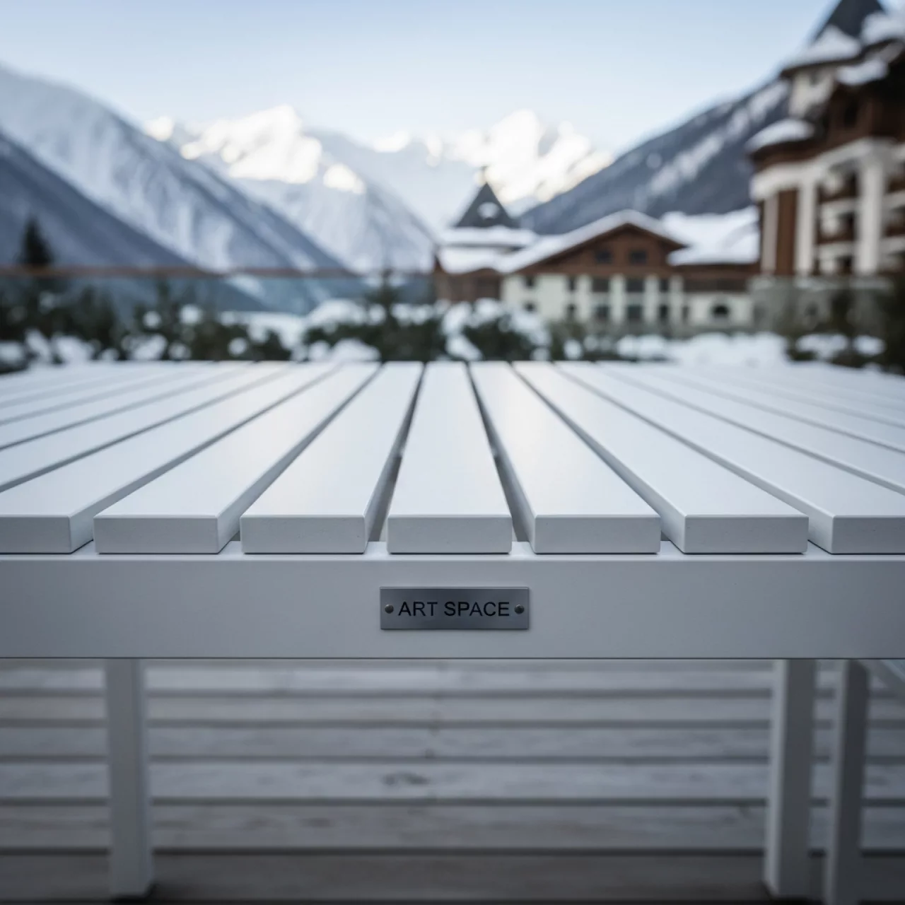 Аренда Стол Лидер 1 1500х800 мм уличный из реек белый в Rixos Krasnaya Polyana — ART SPACE