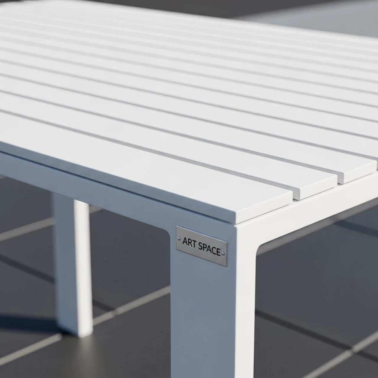 Аренда Стол Лидер 1 1500х800 мм уличный из реек светлый белый в комплексе «Дагомыс» — ART SPACE