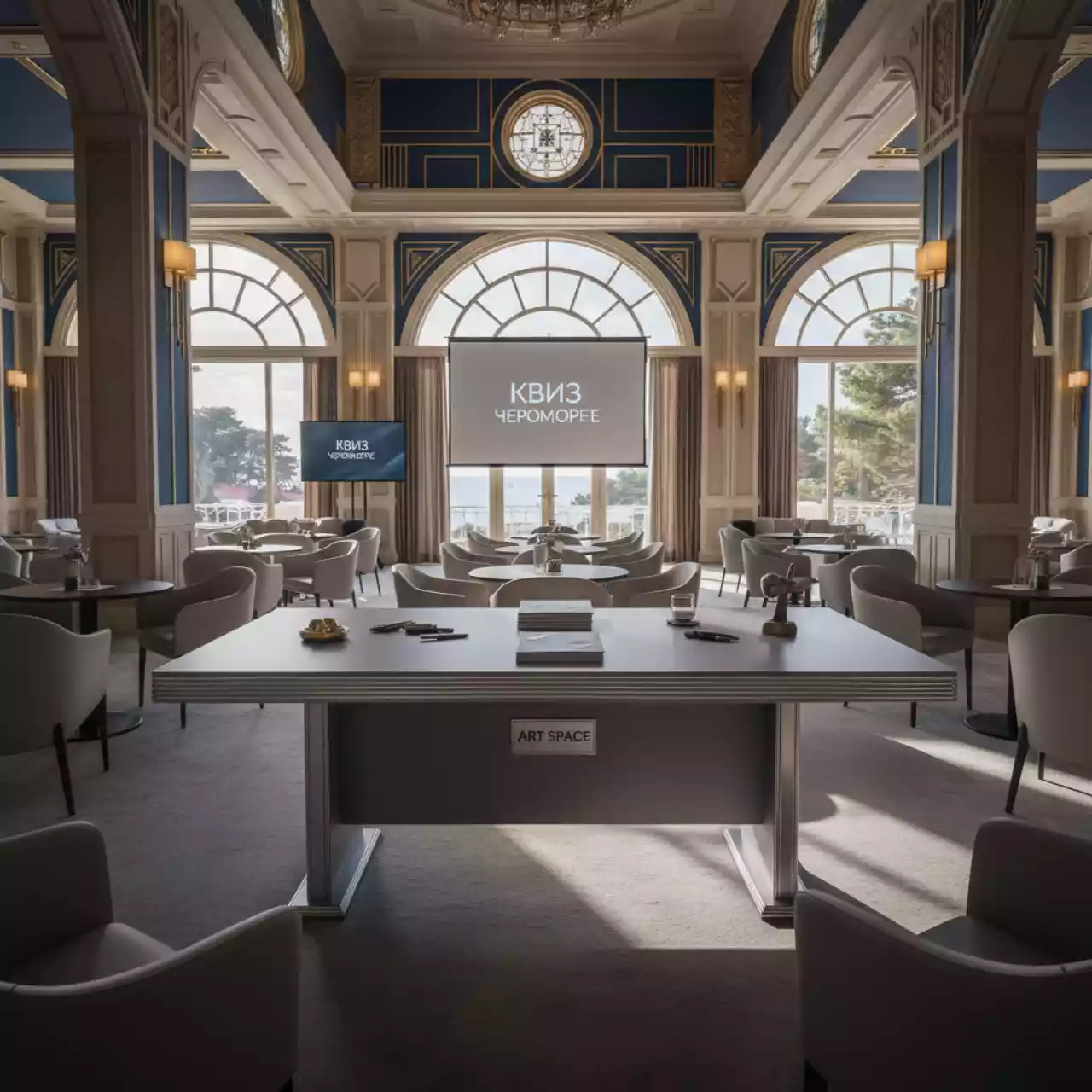 Аренда Стол Лидер 1 1500х800 серый серебро кромка ПВХ в санатории «Черноморье» — ART SPACE