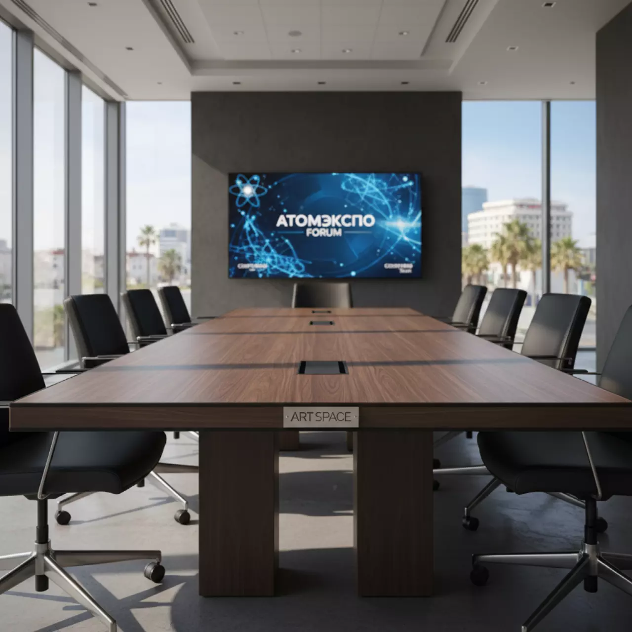 Аренда Стол Лидер 1 1500х800 венге черный кромка ПВХ в Courtyard by Marriott Sochi — ART SPACE