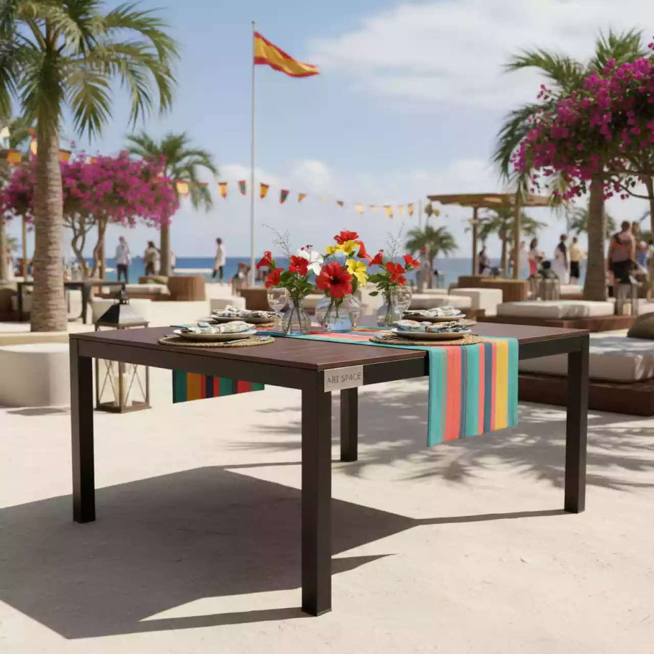 Аренда Стол Лидер 1 1500х800 венге черный на пляжных клубах Хосты — ART SPACE