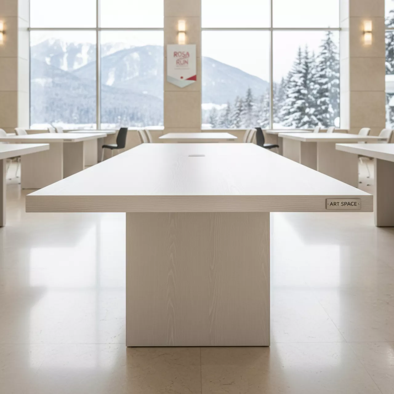 Аренда Стол Лидер 1 1500х900 белый ясень кромка ПВХ в Swissôtel Resort Sochi Kamelia — ART SPACE