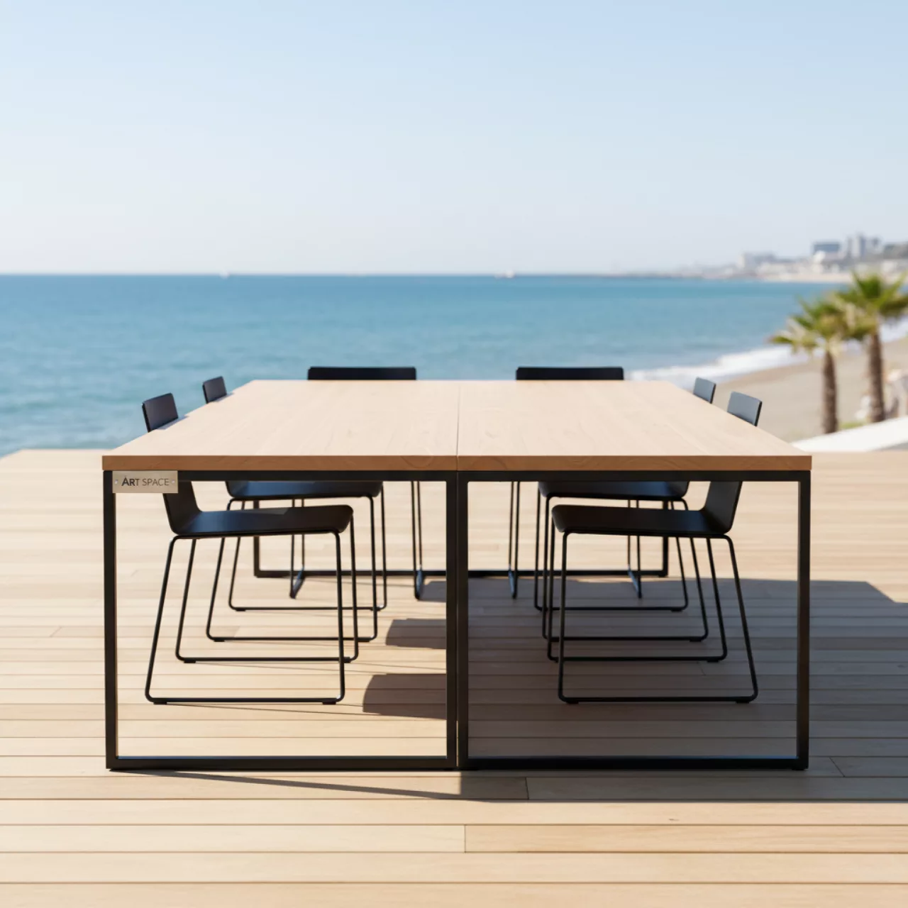 Аренда Стол Лидер 1 1500х900 бук черный на пляже «Ривьера» — ART SPACE