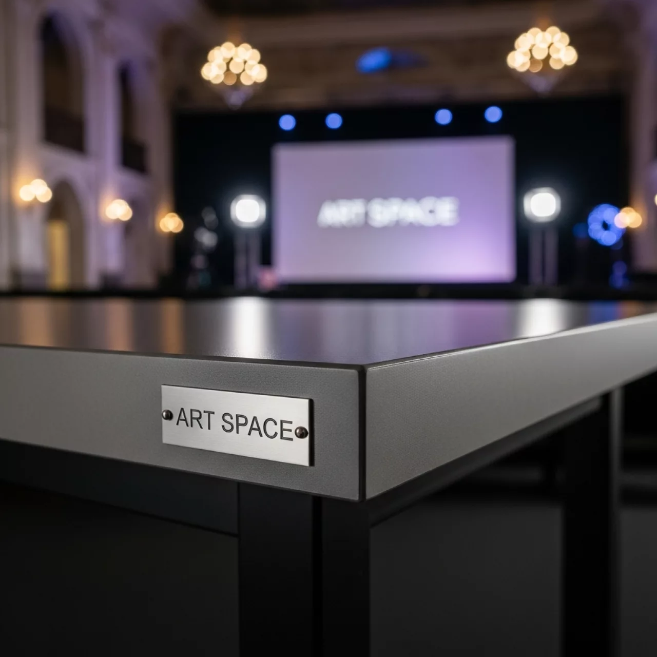 Аренда Стол Лидер 1 1500х900 серый шампань кромка ПВХ в усадьбе Голицына — ART SPACE