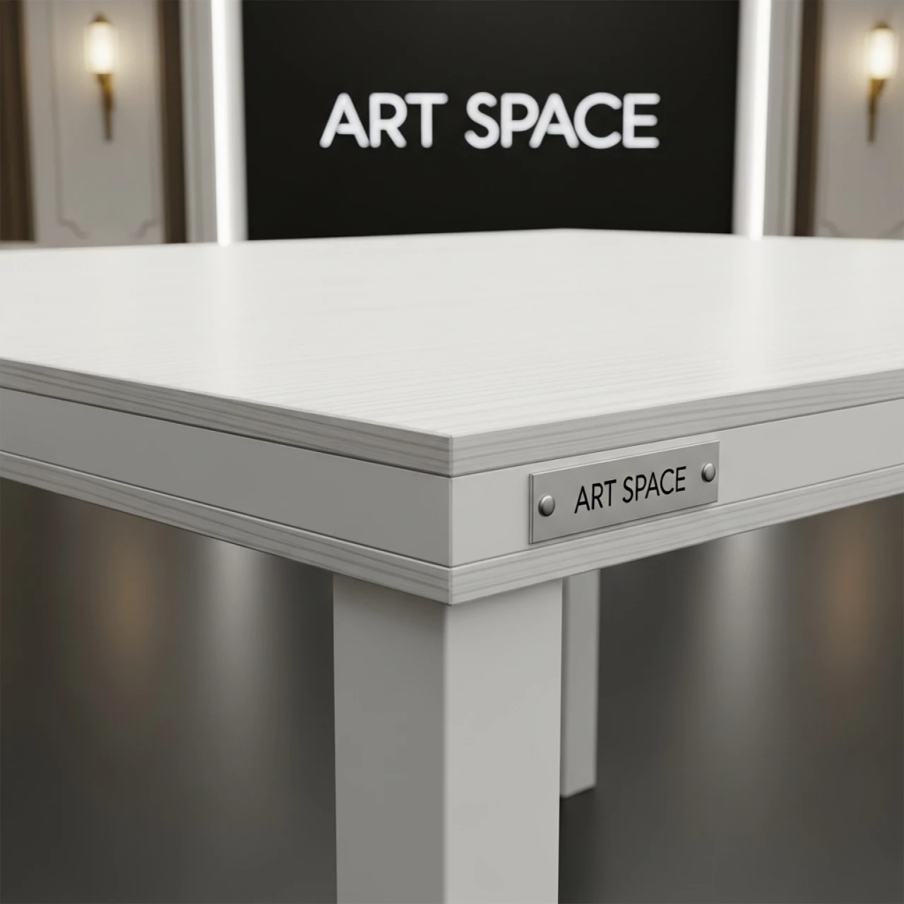 Аренда Стол Лидер 1 900х600 белый ясень кромка ПВХ без отбойников в Маринс Парк Отеле — ART SPACE