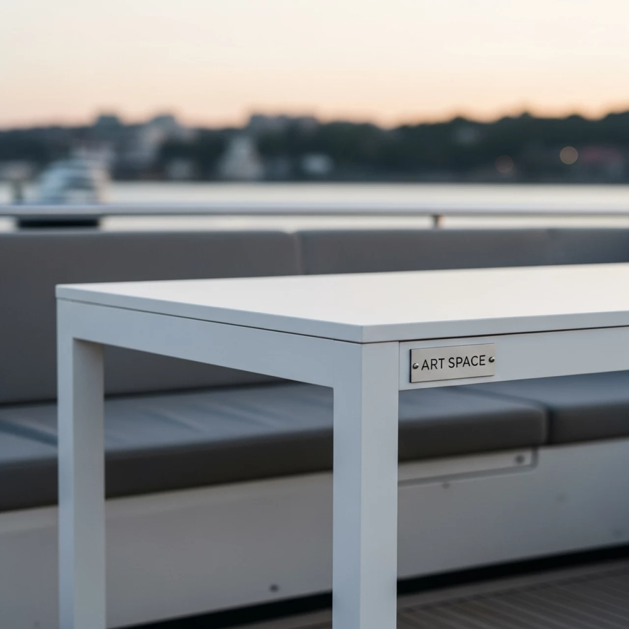 Аренда Стол Лидер 1 белый 900х600 на VIP теплоходе (Морпорт Сочи) — ART SPACE