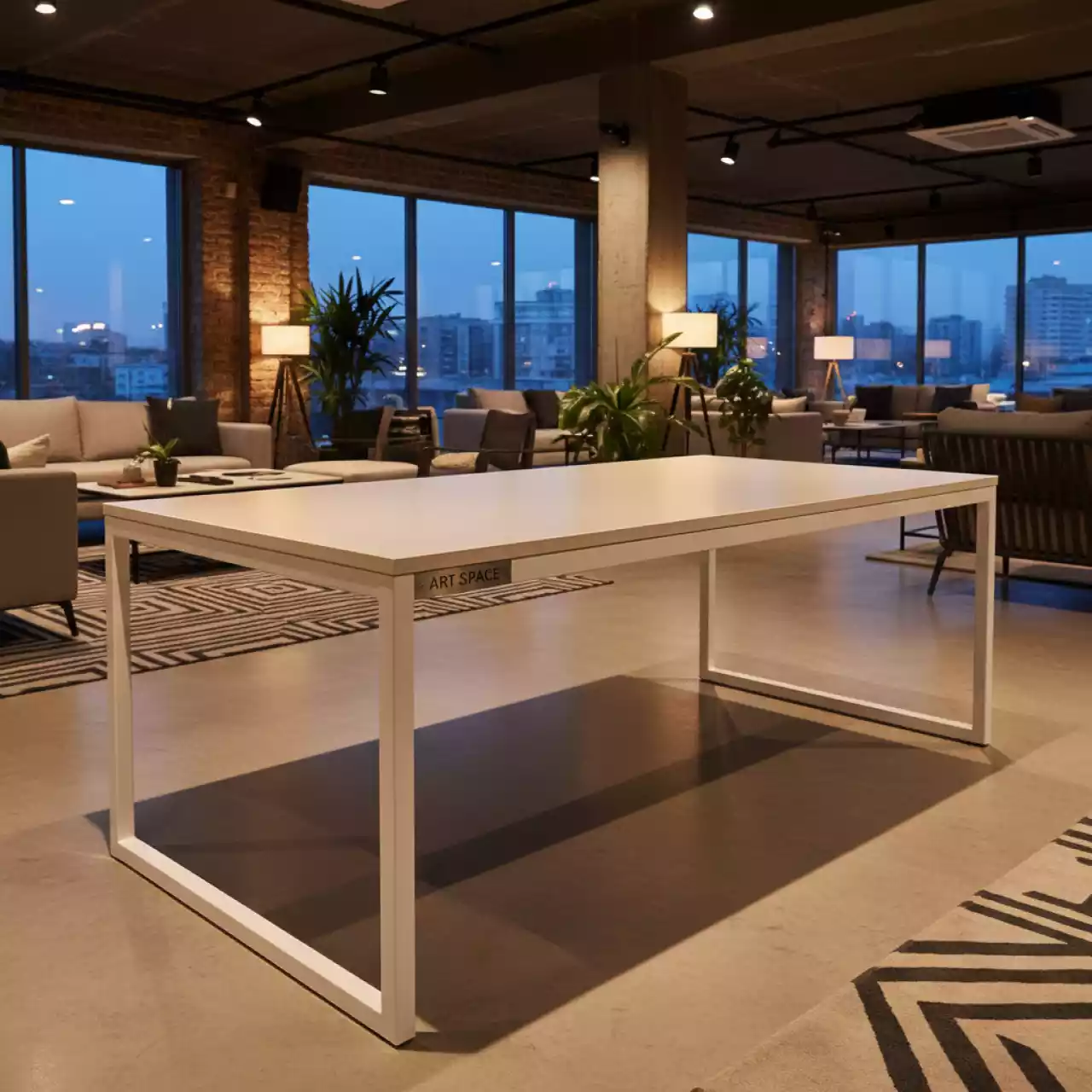 Аренда Стол Лидер 1 белый каркас шампань 1200х800 мм в Rodina Grand Hotel & SPA — ART SPACE