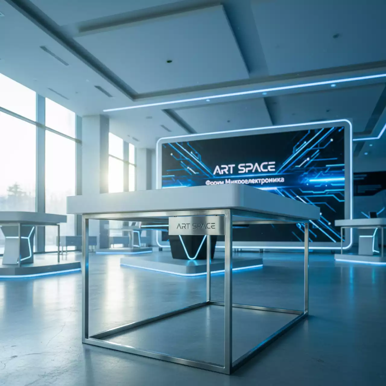 Аренда Стол Лидер 1 белый серебро без отбойников 1200х600 в City Park Hotel Sochi — ART SPACE