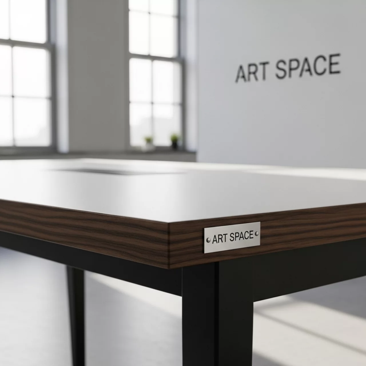 Аренда Стол Лидер 1 белый венге кромка ПВХ без отбойников 900х600 на вилле «Анна» — ART SPACE