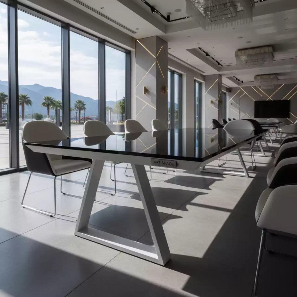 Аренда Стол Лидер 1 черный белый 1200х600 в Courtyard by Marriott Sochi — ART SPACE