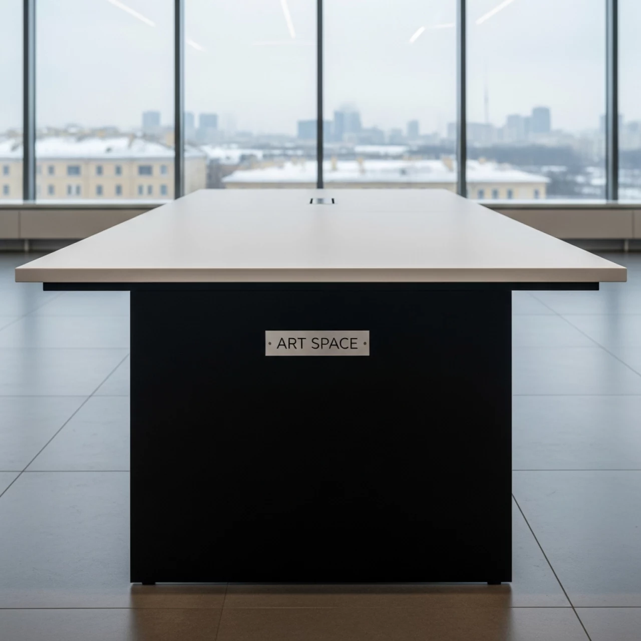 Аренда Стол Лидер 1 черный белый 1300х800 в МФК «Горный» — ART SPACE