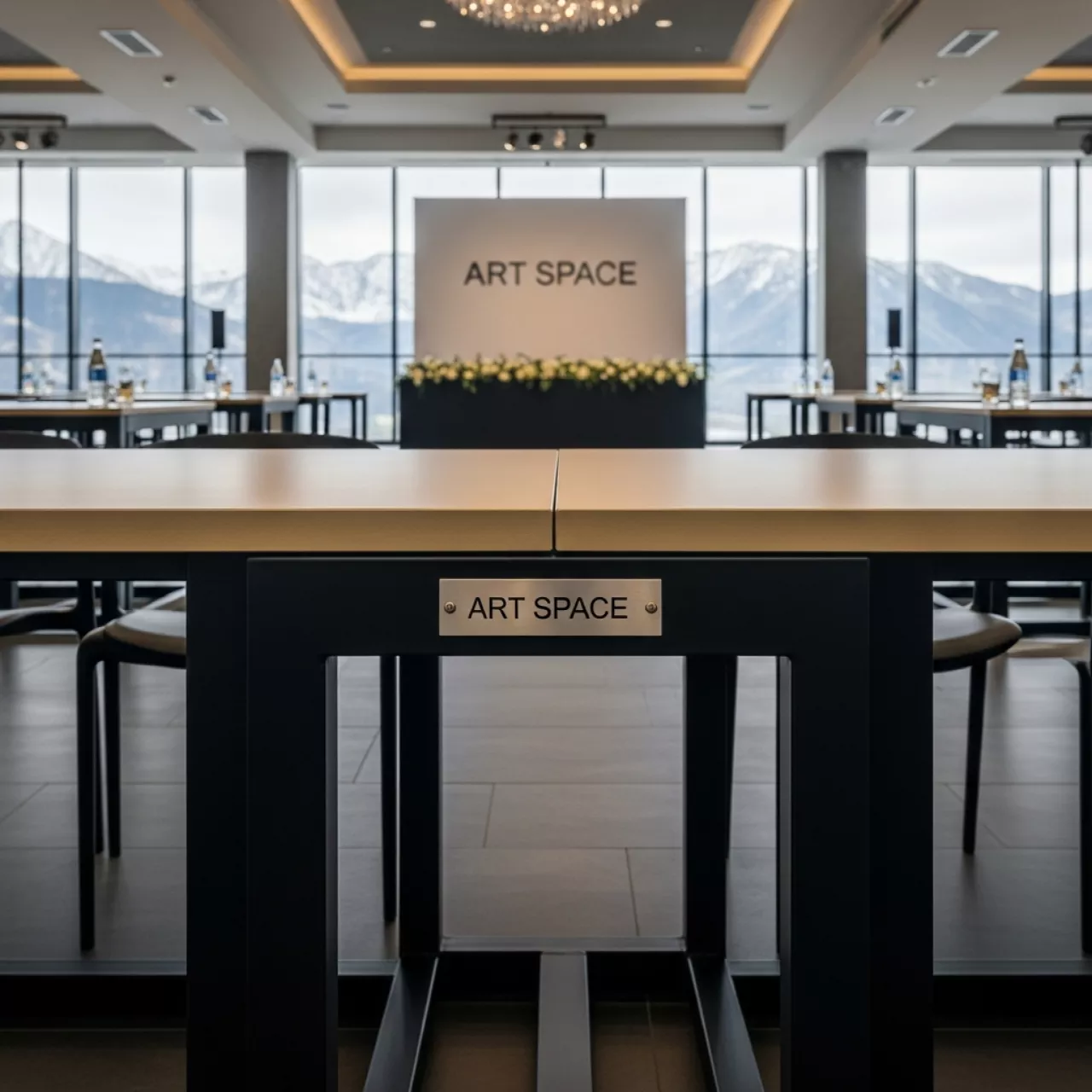 Аренда Стол Лидер 1 черный шампань 1300х800 в Golden Tulip Rosa Khutor — ART SPACE