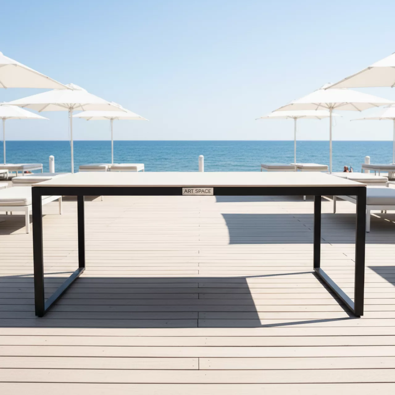 Аренда Стол Лидер 1 черный шампань 1500х800 мм в пляжном комплексе VinoGrad — ART SPACE