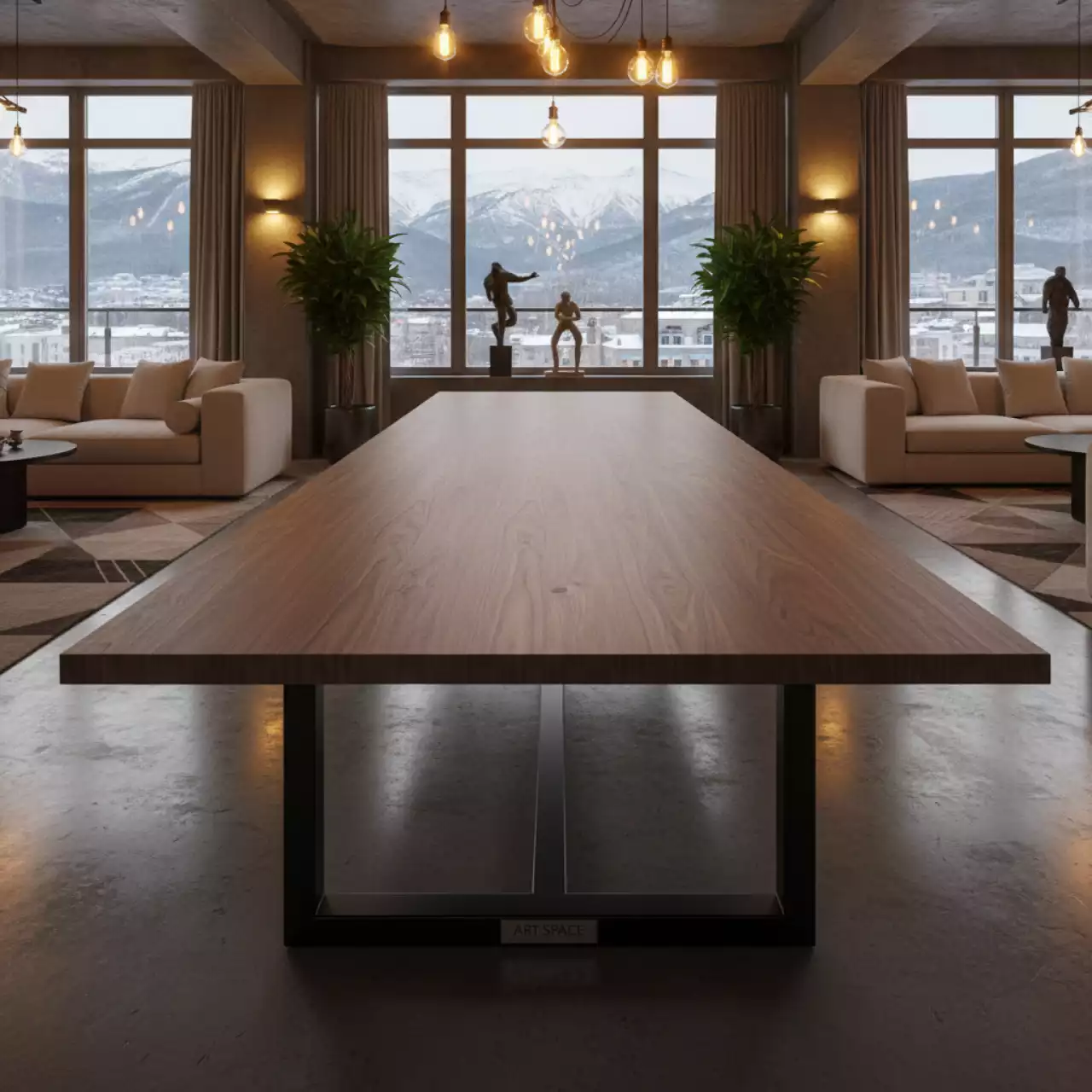 Аренда Стол Лидер 1 орех каркас черный в Grand Karat Sochi — ART SPACE