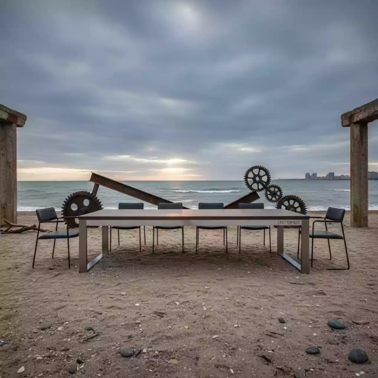 Аренда Стол Лидер 1 орех серебро на пляже «Ривьера» — ART SPACE