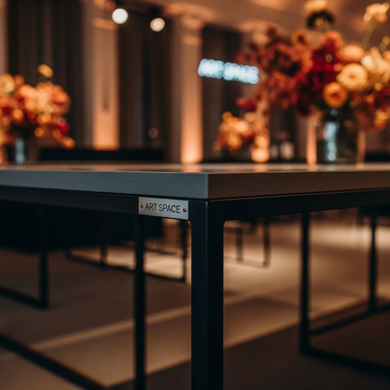 Аренда Стол Лидер 1 серый черный без отбойников 900х600 в Radisson Blu Resort & Congress Centre — ART SPACE