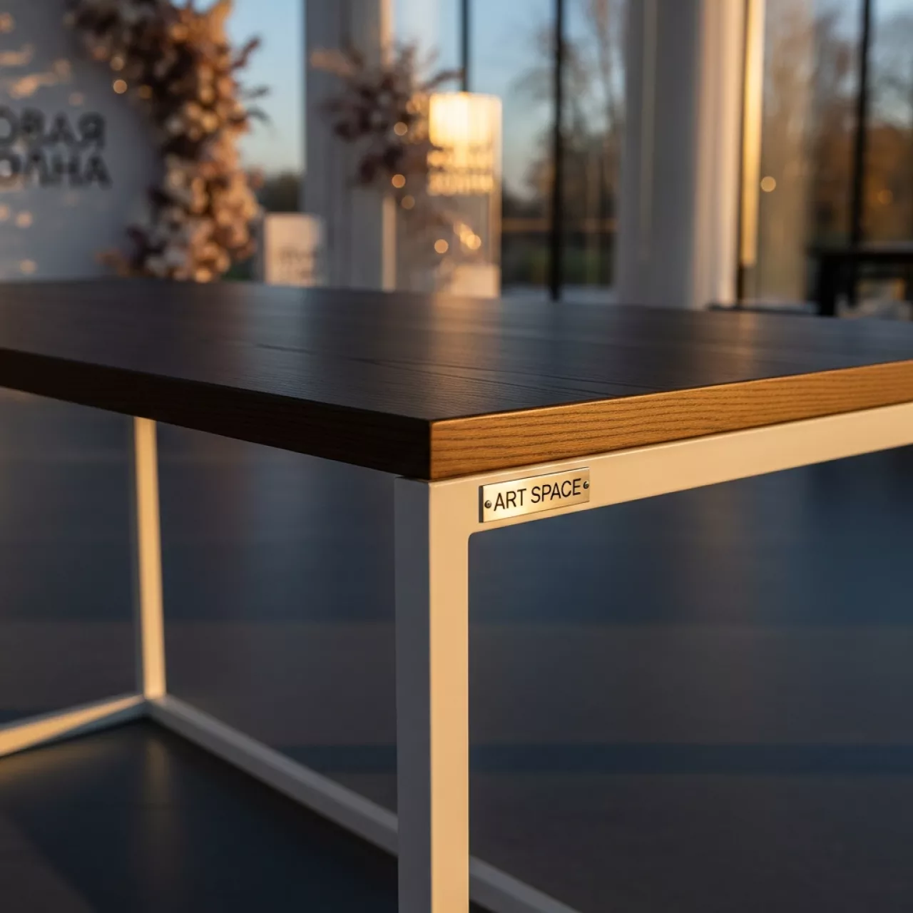 Аренда Стол Лидер 1 венге каркас белый 1500х800 мм в Karat Resort — ART SPACE