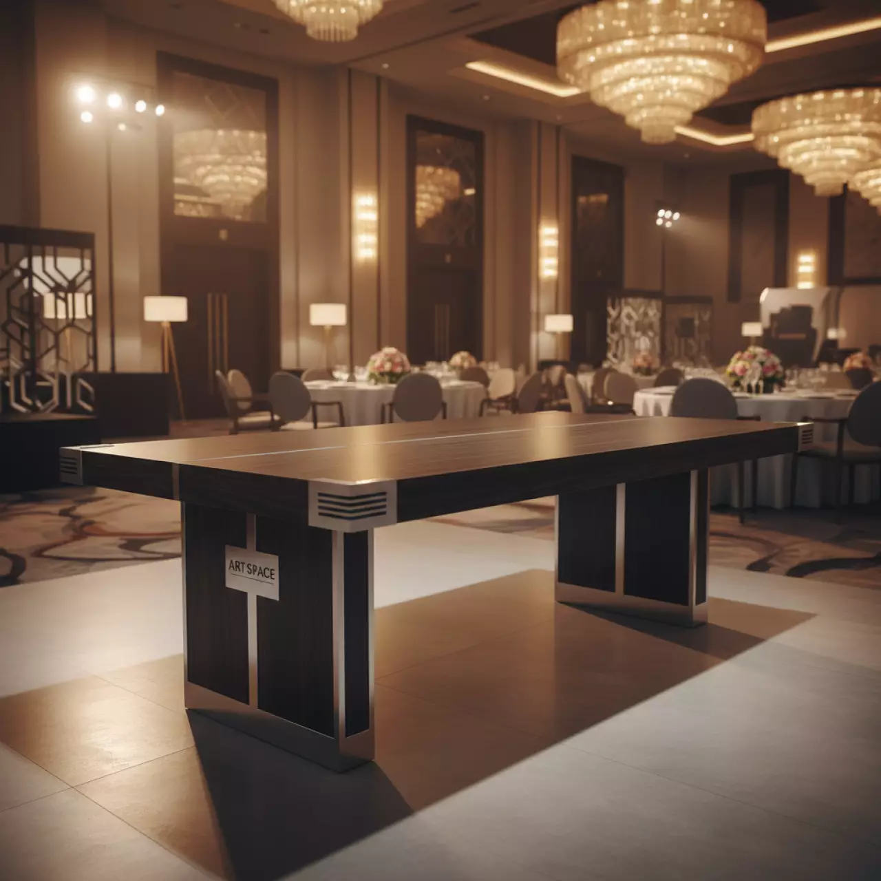 Аренда Стол Лидер 1 венге серебро 1500х800 мм в отеле «Звездный» — ART SPACE