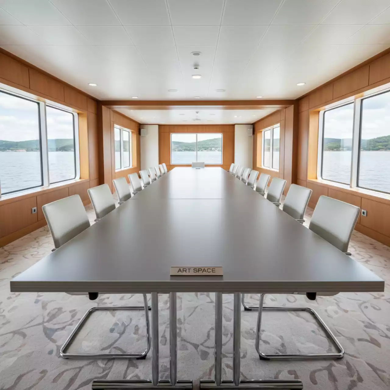 Аренда Стол Лидер 1 ясень серебро кромка ПВХ 1200х600 на теплоходе «Дагомыс» — ART SPACE