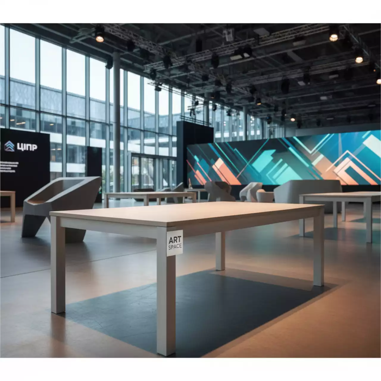 Аренда Стол Лидер 2 1800х800 белый бук кромка ПВХ в Delta Sirius — ART SPACE