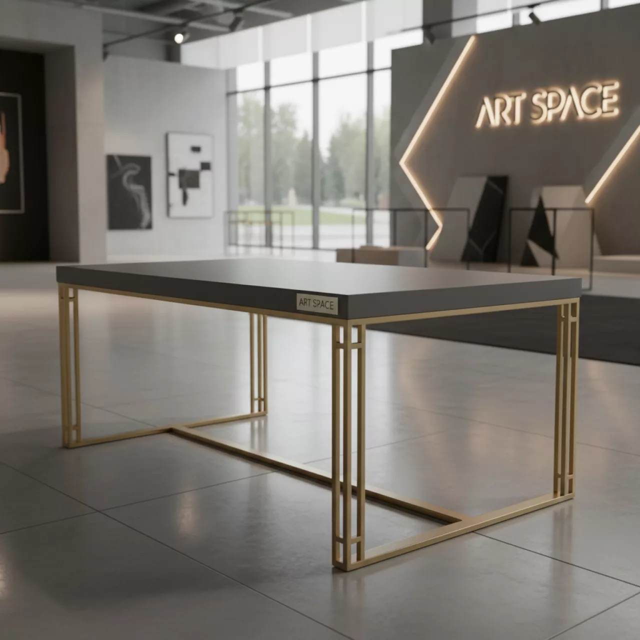 Аренда Стол Лидер 2 1800х800 серый золотой на Медальной площади — ART SPACE