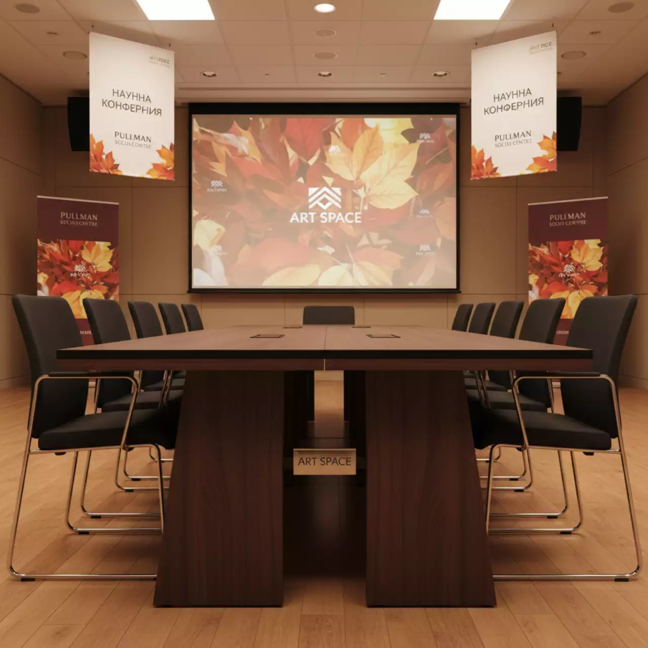 Аренда Стол Лидер 2 1800х800 венге черный кромка ПВХ в Pullman Sochi Centre — ART SPACE