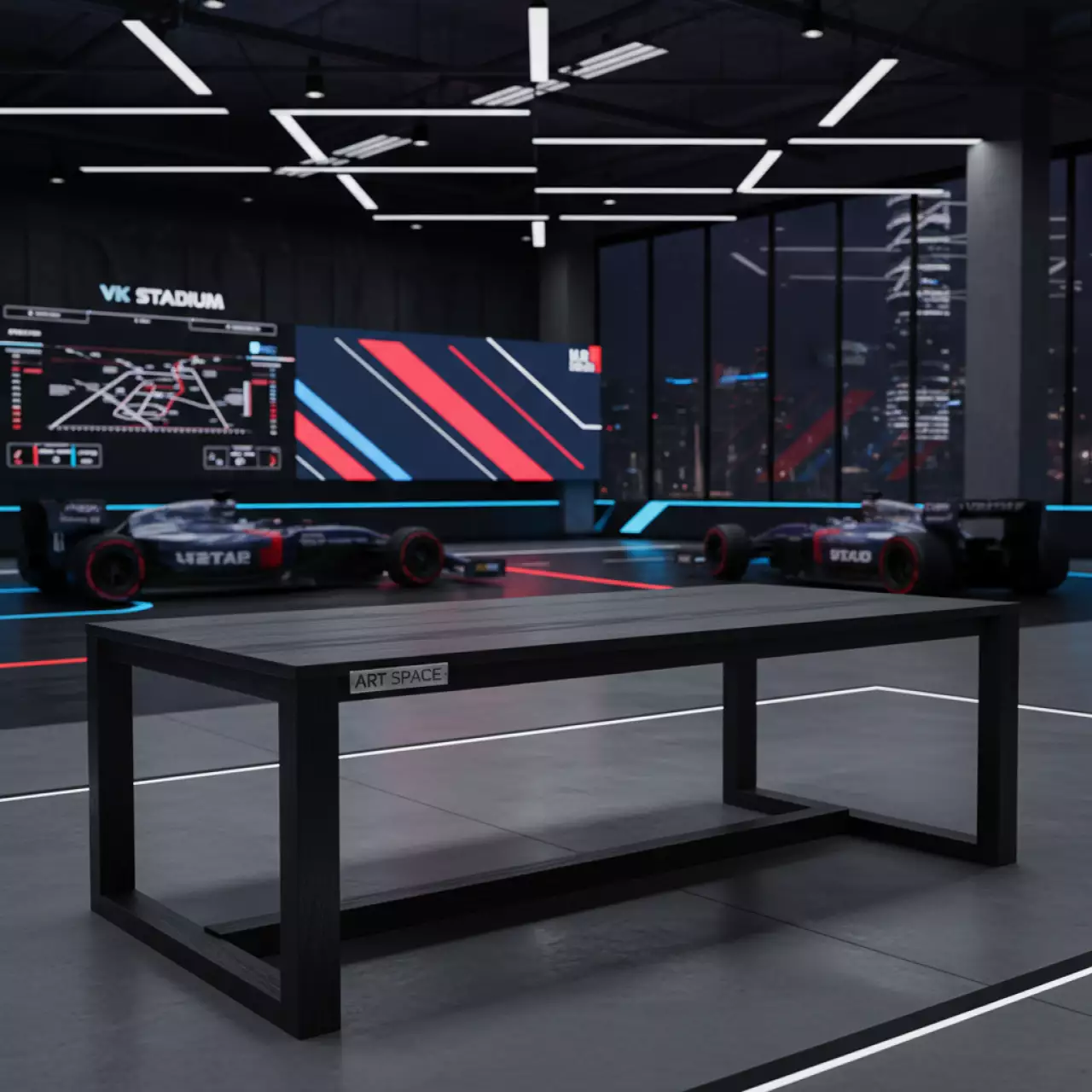 Аренда Стол Лидер 2 1800х800 венге черный в VK Stadium Sirius — ART SPACE