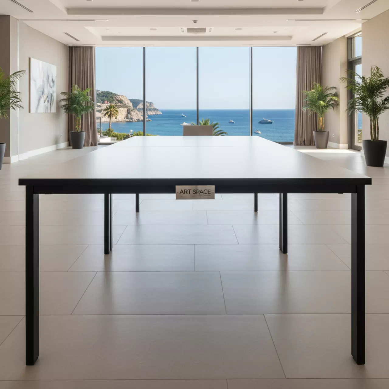 Аренда Стол Лидер 2 1800х900 белый черный кромка ПВХ в Imeretinskiy Hotel — ART SPACE