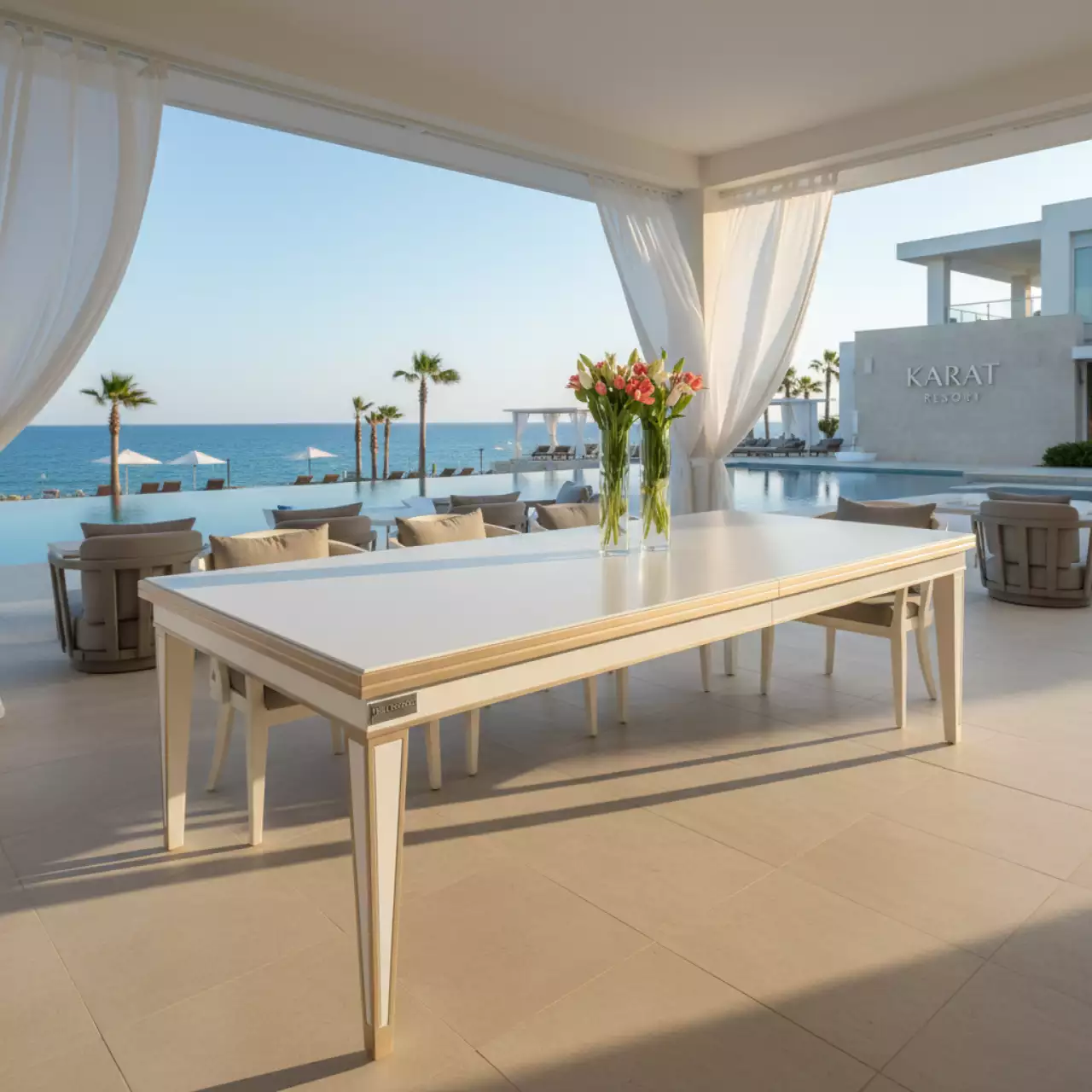 Аренда Стол Лидер 2 1800х900 белый шампань в Karat Resort — ART SPACE