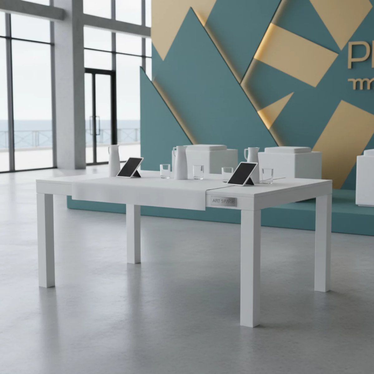 Аренда Стол Лидер 2 1800x900x750 белый на Имеретинской набережной — ART SPACE