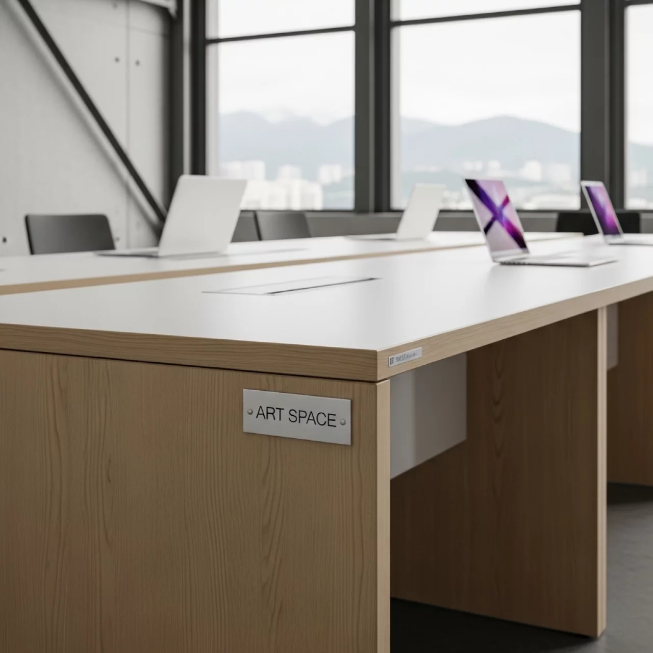 Аренда Стол Лидер 2 2000х900 белый бук кромка ПВХ в Skypark Sochi — ART SPACE