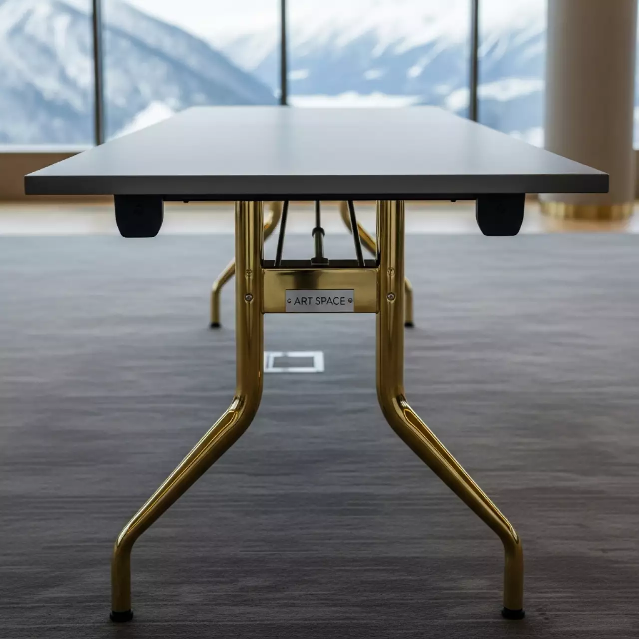 Аренда Стол Лидер 2 2400х800 серый золотой в Golden Tulip Rosa Khutor — ART SPACE