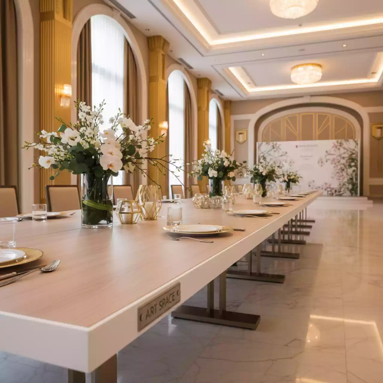 Аренда Стол Лидер 2 2400х900 бук белый кромка ПВХ в Swissôtel Resort Sochi Kamelia — ART SPACE