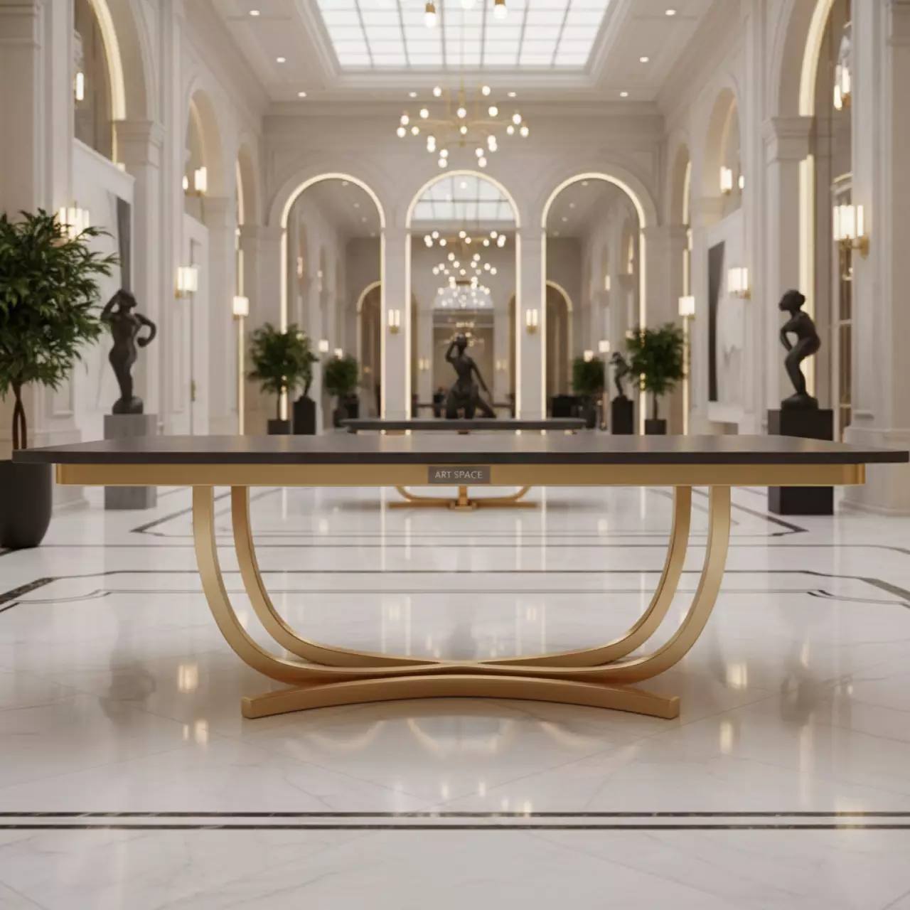 Аренда Стол Лидер 2 2400х900 золотой серый в Stella di Mosca — ART SPACE