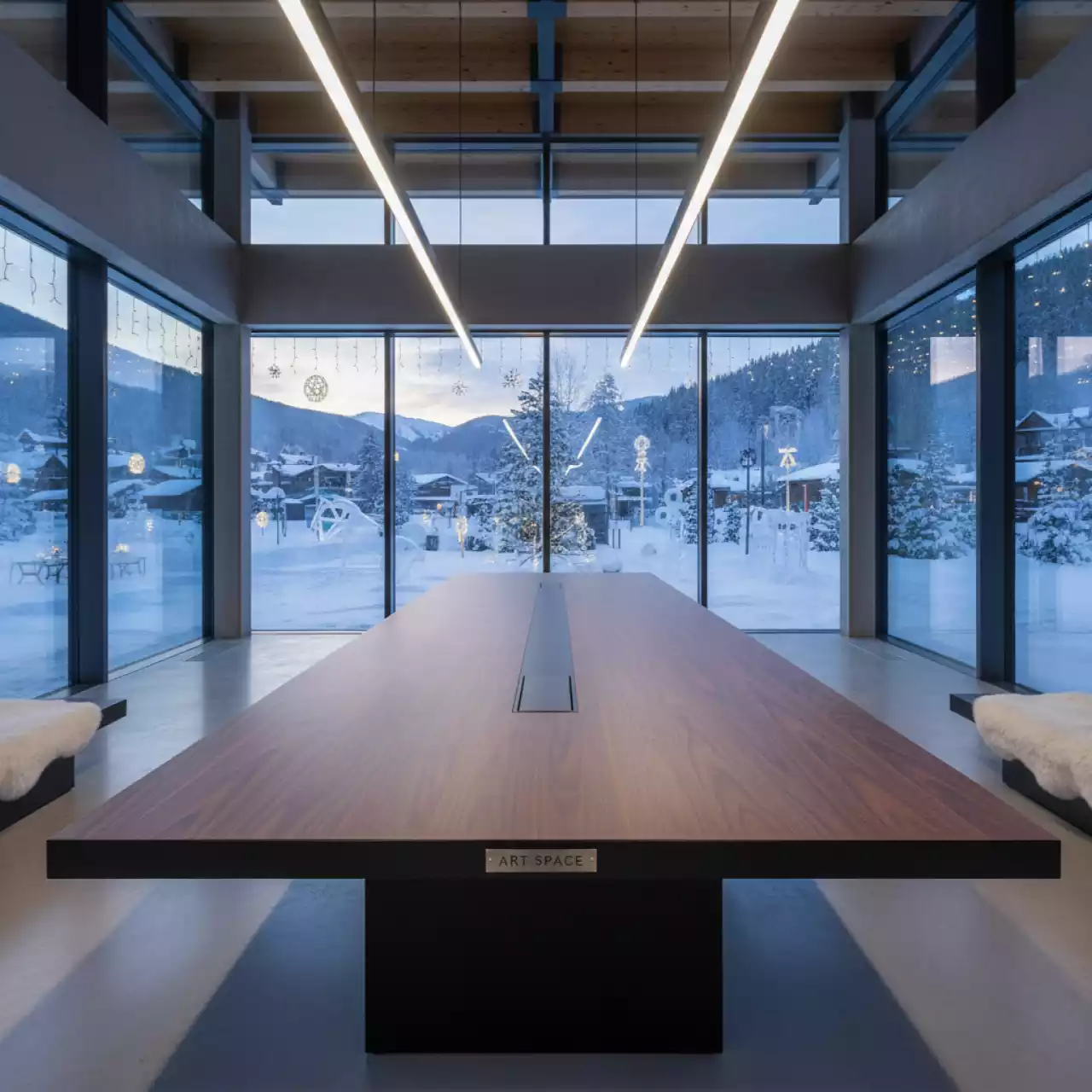 Аренда Стол Лидер 2 2700х900 орех черный кромка ПВХ в этно-парке «Моя Россия» — ART SPACE