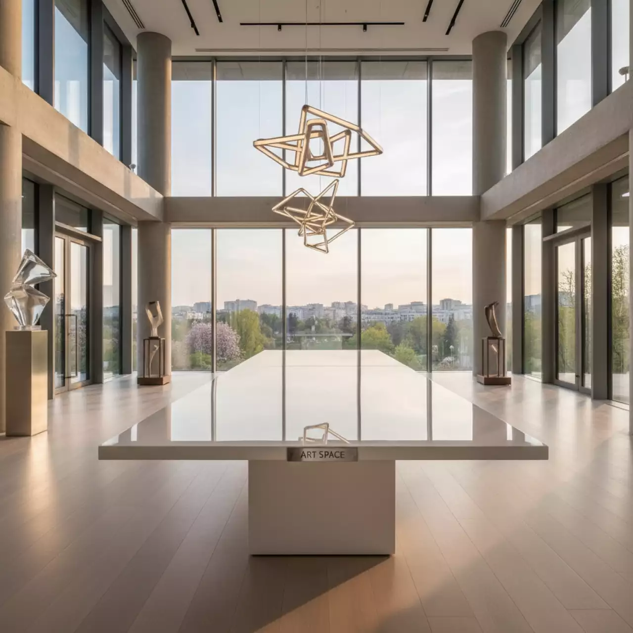 Аренда Стол Лидер 2 белый шампань 2700х900 в Mantera Supreme — ART SPACE