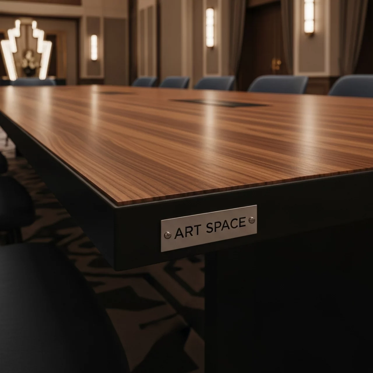 Аренда Стол Лидер 2 орех черный кромка ПВХ 2400х900 в отеле «Богатырь» — ART SPACE
