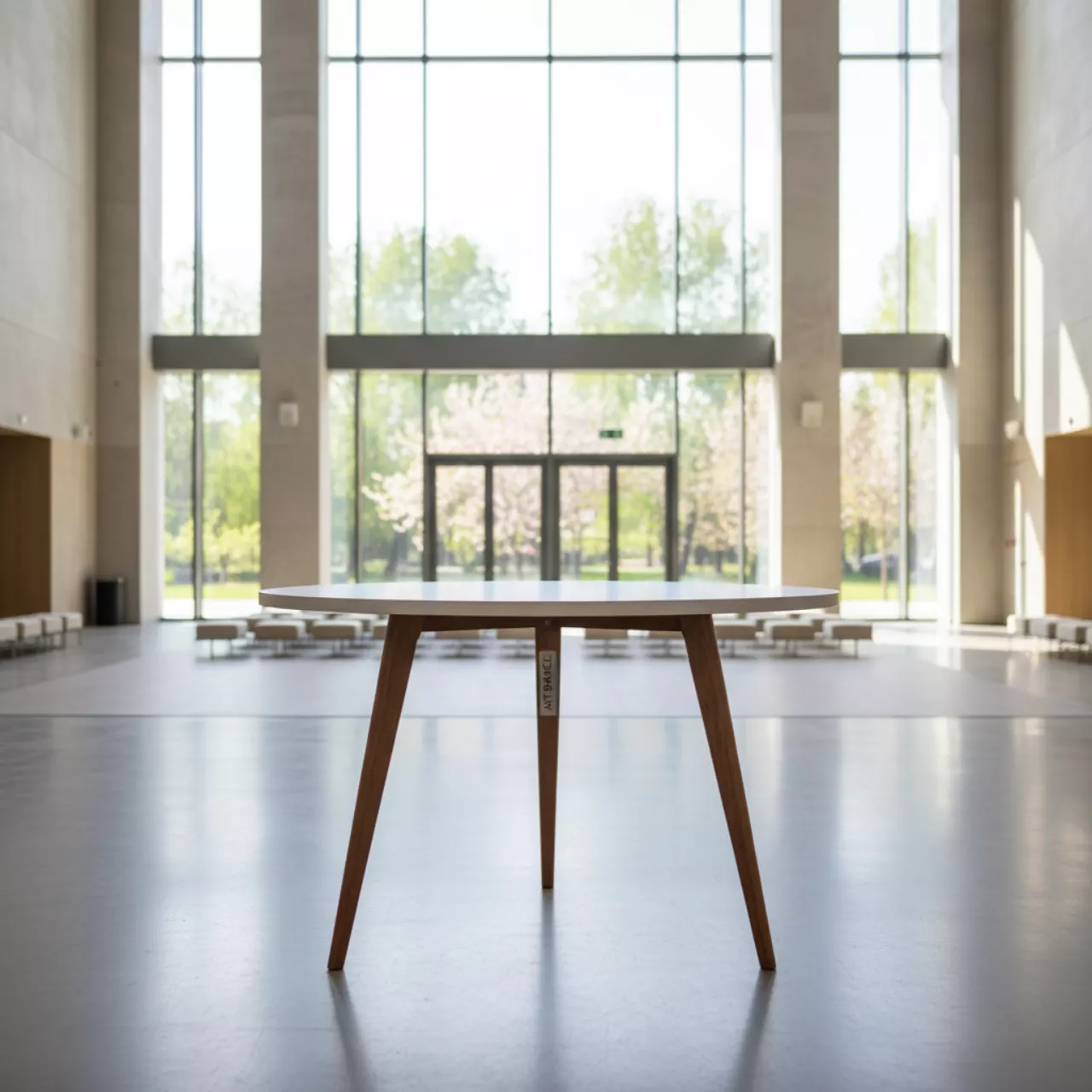 Аренда Стол Лидер 3 белый коричневый D 1500 в Alpha Sirius — ART SPACE