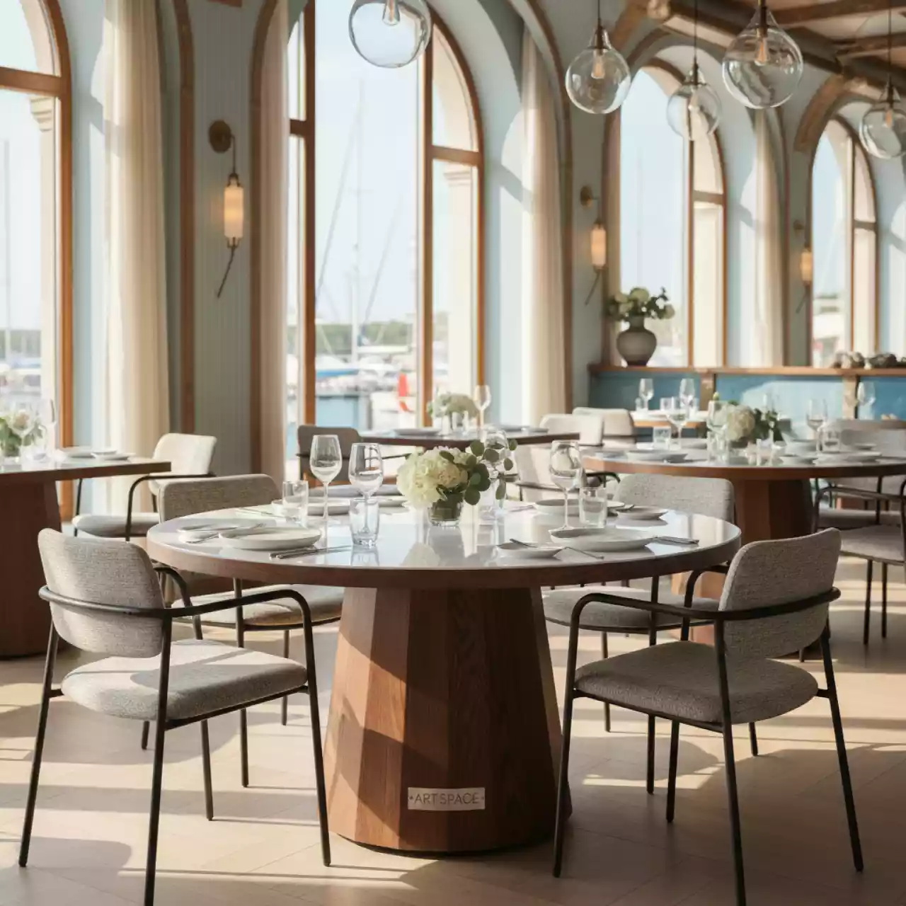 Аренда Стол Лидер 3 D1200 венге белый в ресторане «Магадан» — ART SPACE