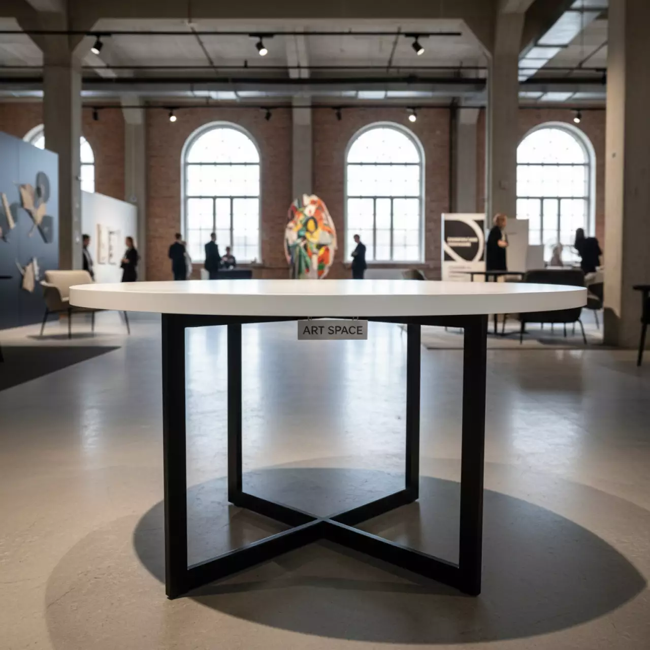 Аренда Стол Лидер 3 D1500 белый белая кромка черный каркас в Университете «Сириус» — ART SPACE