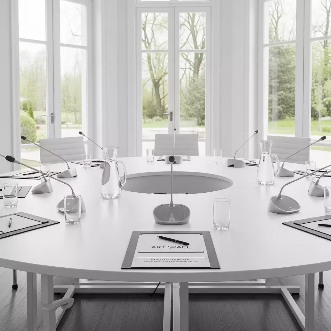 Аренда Стол Лидер 3 D1500 белый белый каркас в санатории «Черноморье» — ART SPACE