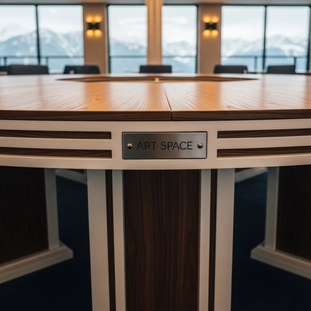 Аренда Стол Лидер 3 орех белый D 1200 в Golden Tulip Rosa Khutor — ART SPACE