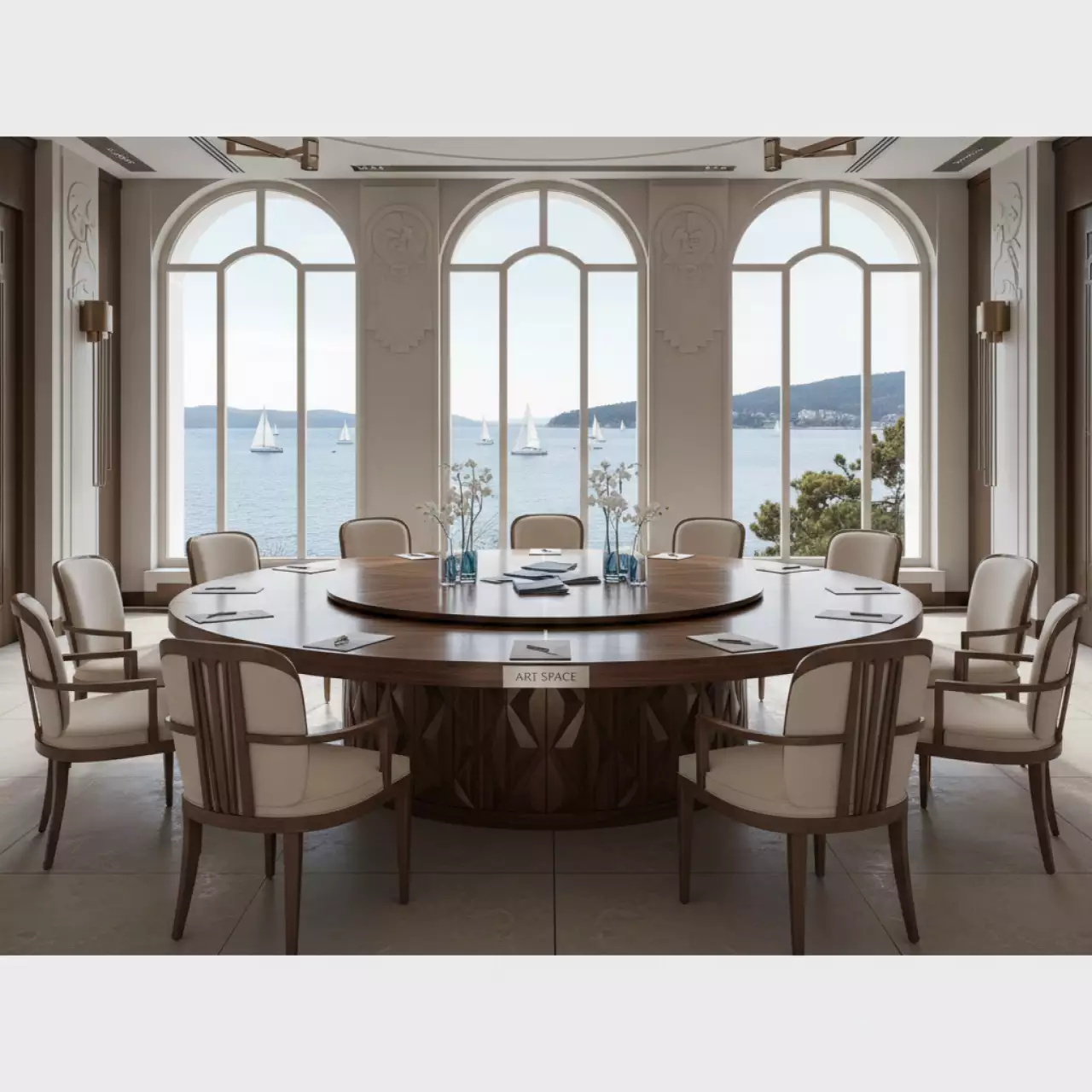 Аренда Стол Лидер 3D 1200 мм орех черный на парусной регате (Сочи) — ART SPACE